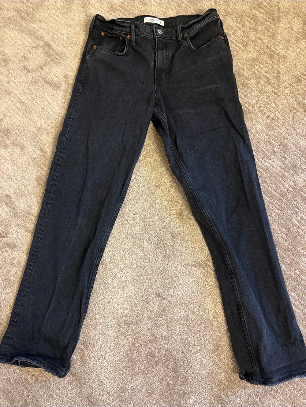Abercrombie & Fitch Black High-Rise Straight Jeans